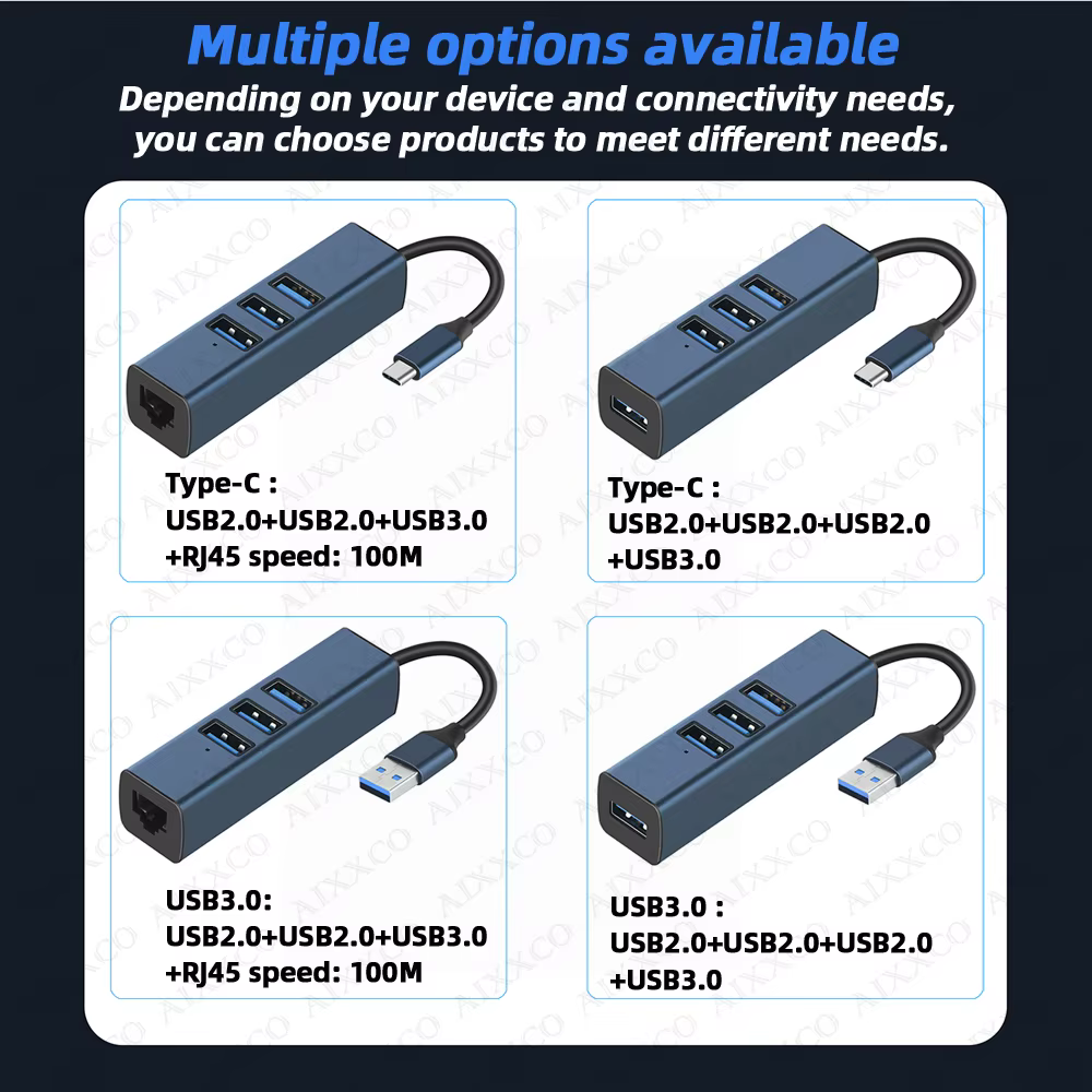 Hub USB 3.0 de aluminio con RJ45 – Extensor y divisor de puertos - imagen 5