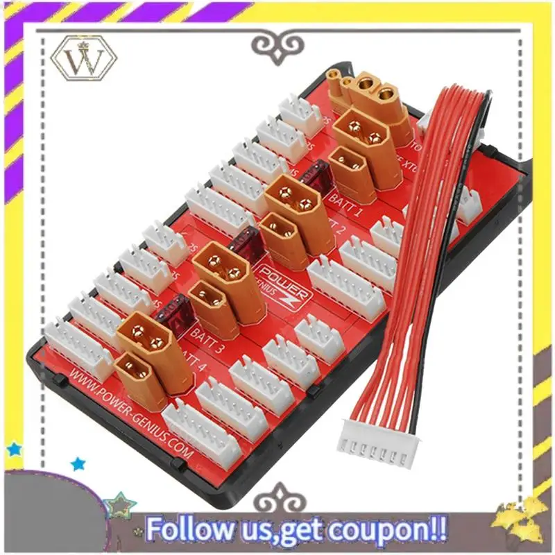 Nuevo 1 Uds. Placa de carga paralela 2 en 1 XT30 XT60 soporte de plástico rojo 4 paquetes 2-6S batería Lipo para modelos RC pieza multicóptero - imagen 3