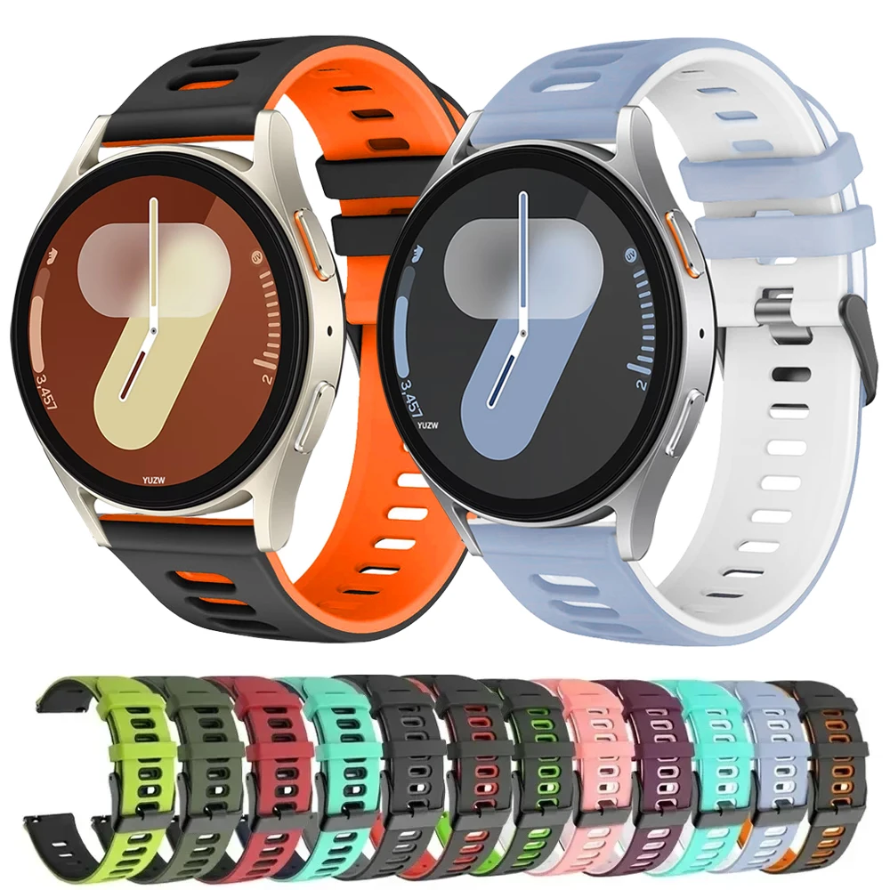 Correa de reloj de 22MM y 20MM para Samsung Galaxy Watch 7, pulsera de silicona deportiva de 44mm para Galaxy Watch 7, 6, 5, 4, 44, 40mm - imagen 2