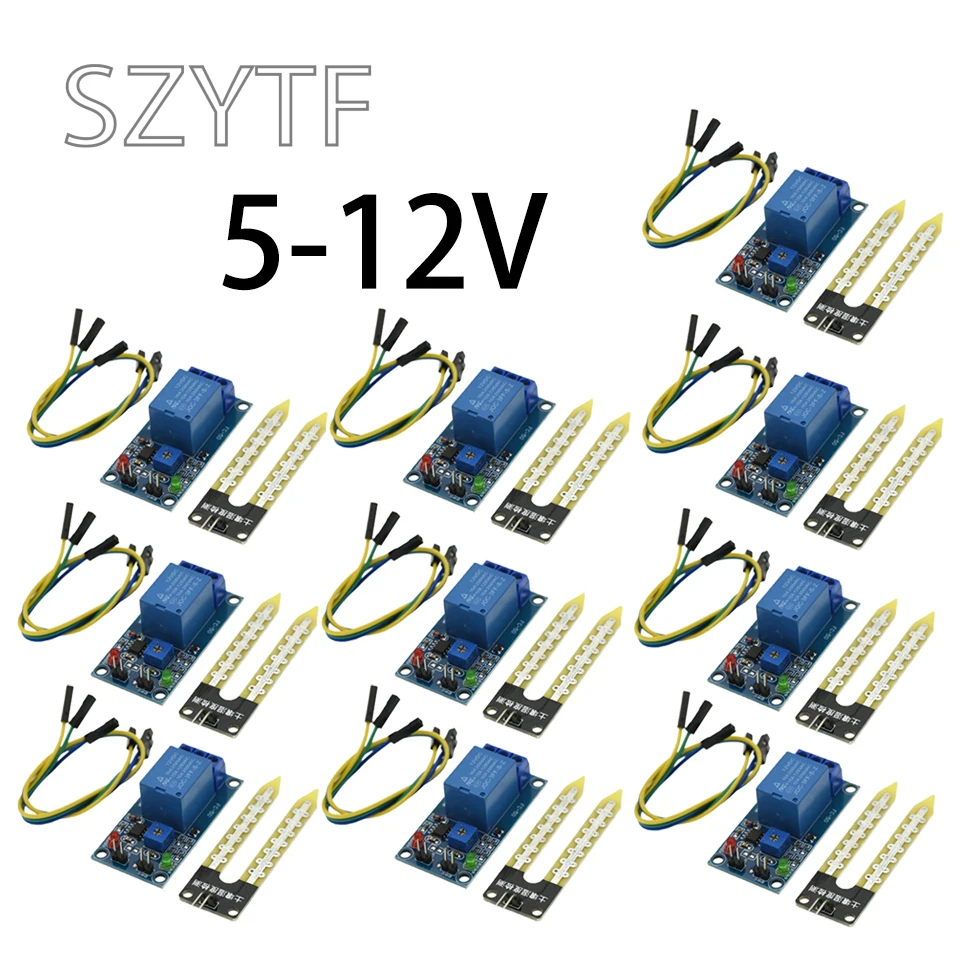 1-10 Uds Electrónica Inteligente 3,3 V 5V 12V higrómetro de humedad del suelo módulo Sensor de humedad de detección para placa de desarrollo arduino