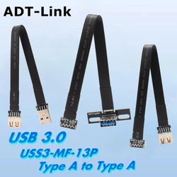 Cable USB 3.0 extensión plano con doble ángulo para PC y TV