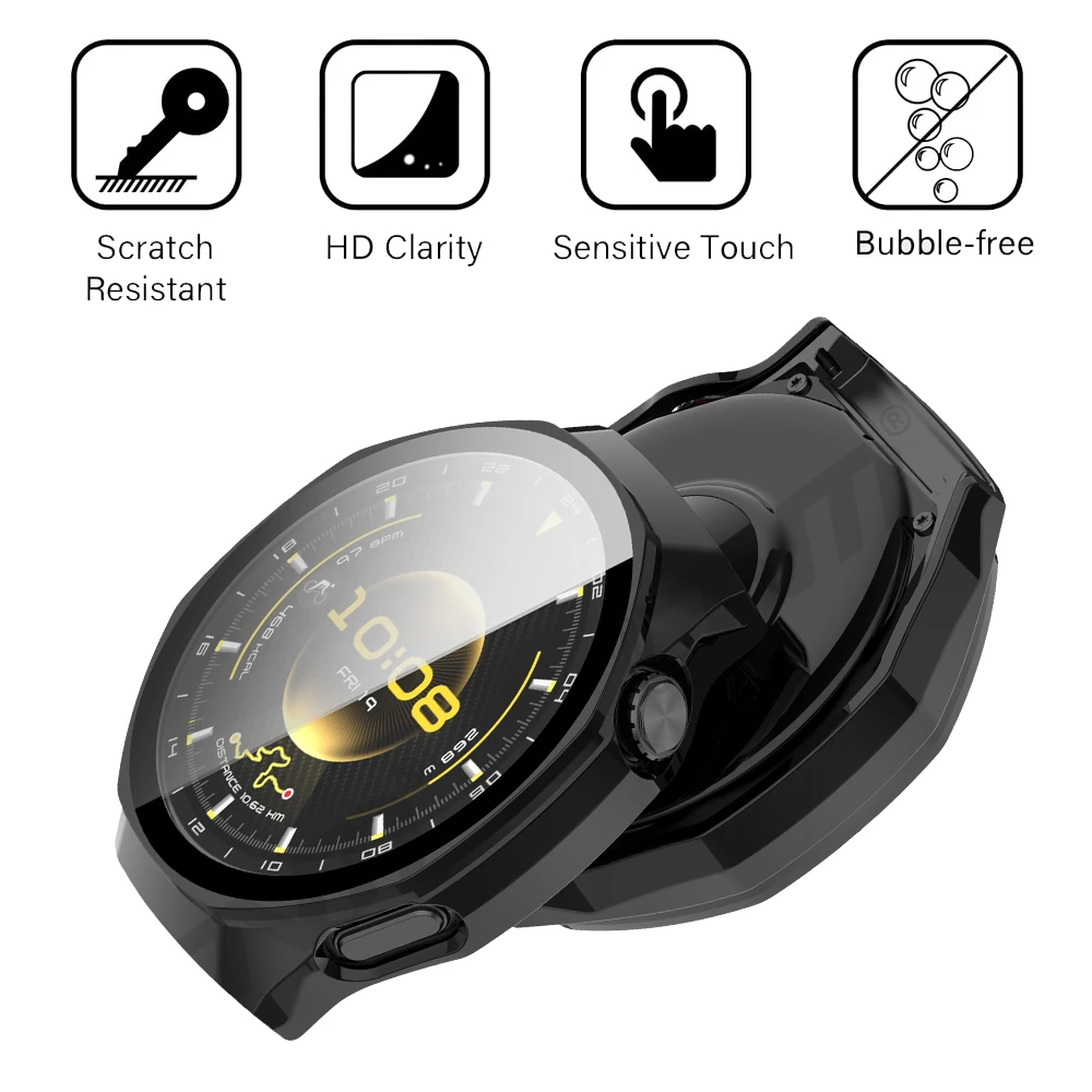 Vidrio + funda para Huawei Watch GT6 Pro 46mm Protector de pantalla de vidrio antiarañazos y parachoques protector de PC duro para accesorios GT 6 - imagen 4