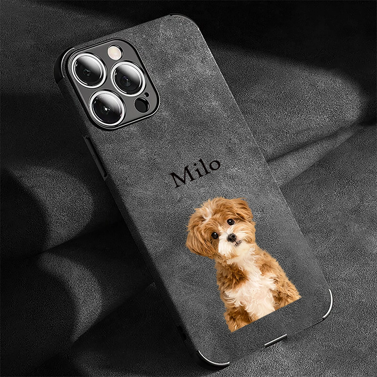 Funda de teléfono de piel sintética con imagen de mascota personalizada, Compatible con Iphone17 16 15 14 13 12 11ProMax 16 15 14Plus - imagen 3