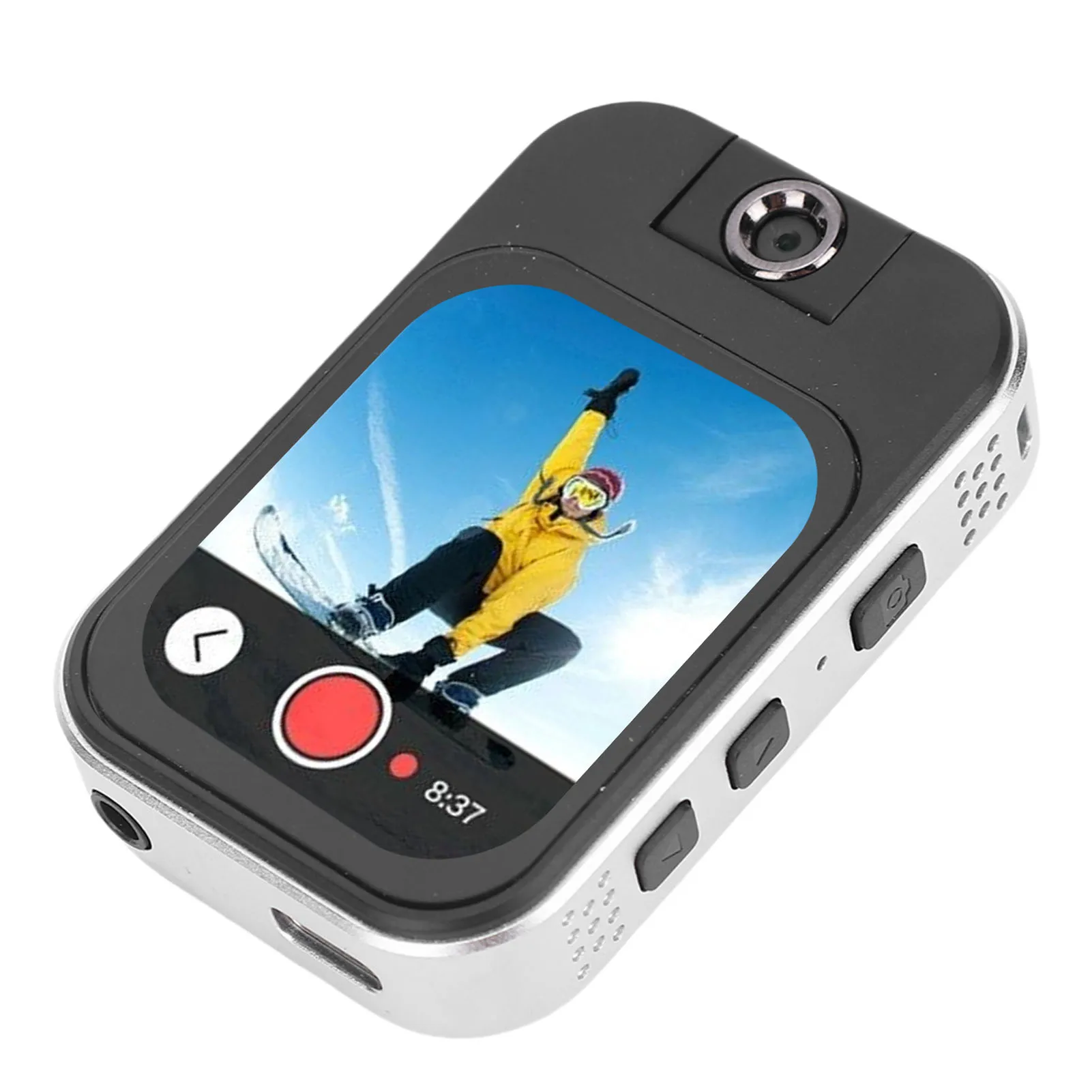 Cámara con clip con reproductor de música MP3 MP4 Cámara deportiva de 48 MP con pantalla táctil de 2,02 pulgadas Tarjeta de memoria pequeña de 32 GB - imagen 2