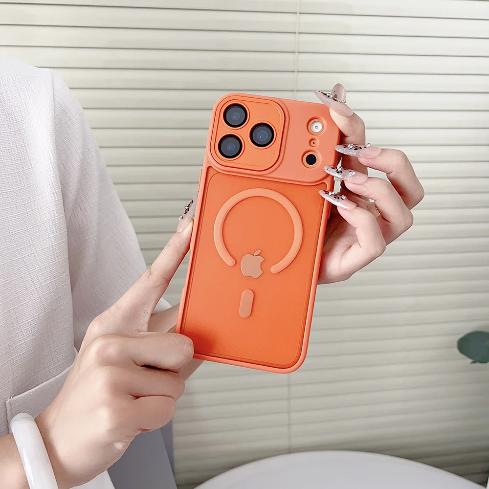 Funda Magsafe magnética a prueba de golpes con armadura de lujo para iPhone 17 pro Max plus, Compatible con carga inalámbrica, cubierta de PC translúcida mate - imagen 3