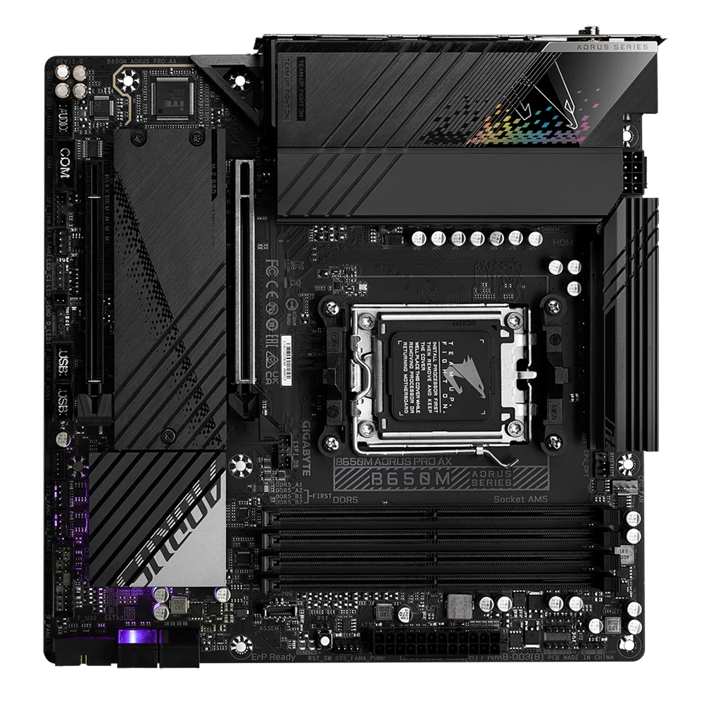 NUEVO GIGABYTE B650M AORUS PRO AX Motheboard AM5 AMD Ryzen 7000 series procesador 128GB DDR5 Wi-Fi 6E 20 Gb/s USB-C - imagen 3