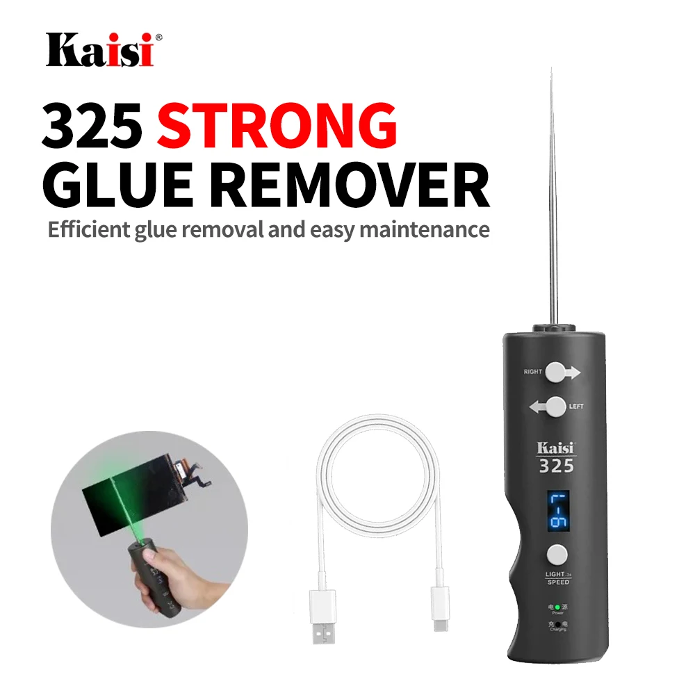 Kaisi 325 eliminador de pegamento eléctrico todo en uno, 6 velocidades, alto par ajustable para pantalla de reparación de teléfonos móviles, herramienta de eliminación de pegamento OCA