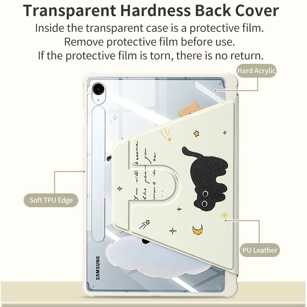 Funda para samsung tab a11 plus A9 + Funda para tableta S10 Lite/S10 FE/S9 FE/S9 S11 S10 +/S9 +/S9FE + 12,4 S10FE + Funda inteligente para dormir - imagen 5