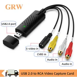 Adaptador convertidor captura audio vídeo USB a RCA para TV DVD VHS