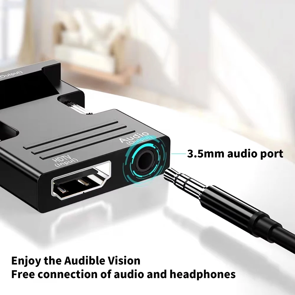 MUCAI-convertidor hembra a VGA macho compatible con HDMI, adaptador de Cable de Audio de 3,5mm, salida de vídeo FHD de 1080P para PC, portátil, TV Box, Monitor - imagen 5