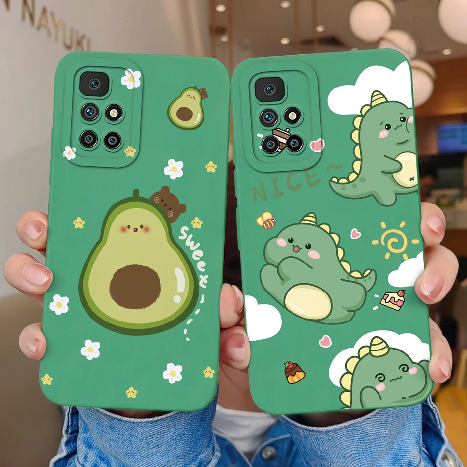 Funda de teléfono para Xiaomi Redmi 10 Power Lovely Bear, cubierta de silicona líquida mejorada, protección completa a prueba de golpes, 4G 5G Capa - imagen 4