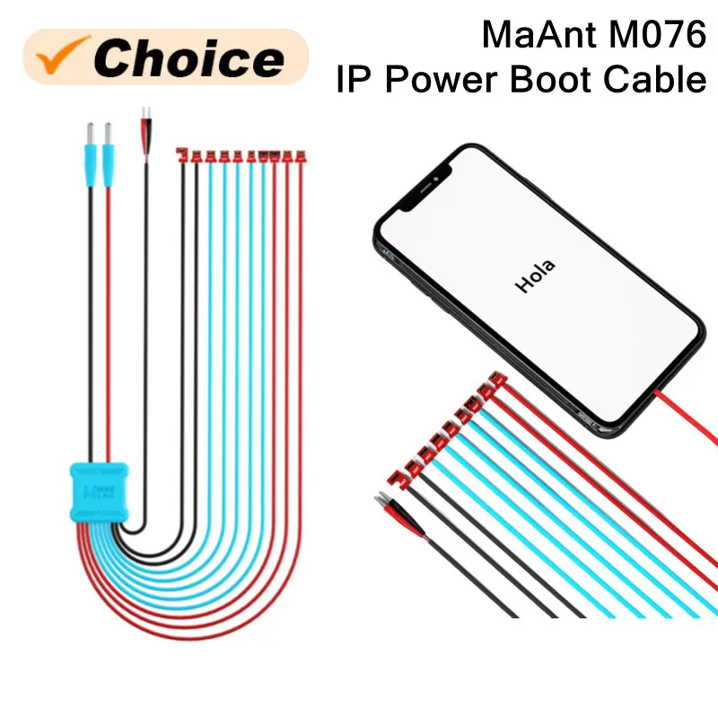 MaAnt M076 Cable de arranque de energía para prueba de corriente IP 6-16PM reparación de placa base activación de batería Cable de alta flexibilidad