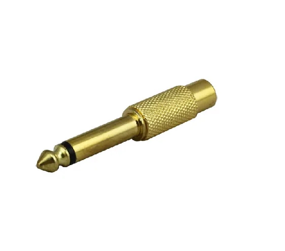 Adaptador de Audio estéreo con conector macho y hembra, mezclador de sonido, convertidor TS, 1 piezas, oro, 6,5mm, 6,5mm - imagen 5