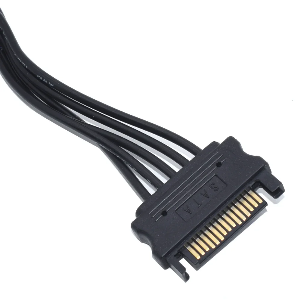 Nuevo Cable divisor de fuente de alimentación IDE SATA/4PIN de 15 pines, disco duro de 1 macho a 5 hembra para DIY, Cable de alimentación de extensión para PC - imagen 3