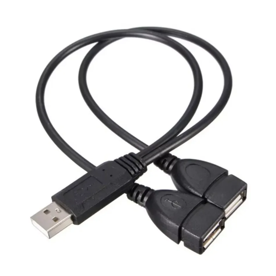1 enchufe macho a 2 enchufes hembra USB 2,0 línea de extensión Cable de datos adaptador de corriente convertidor divisor Cable USB 2,0 15/30cm - imagen 5