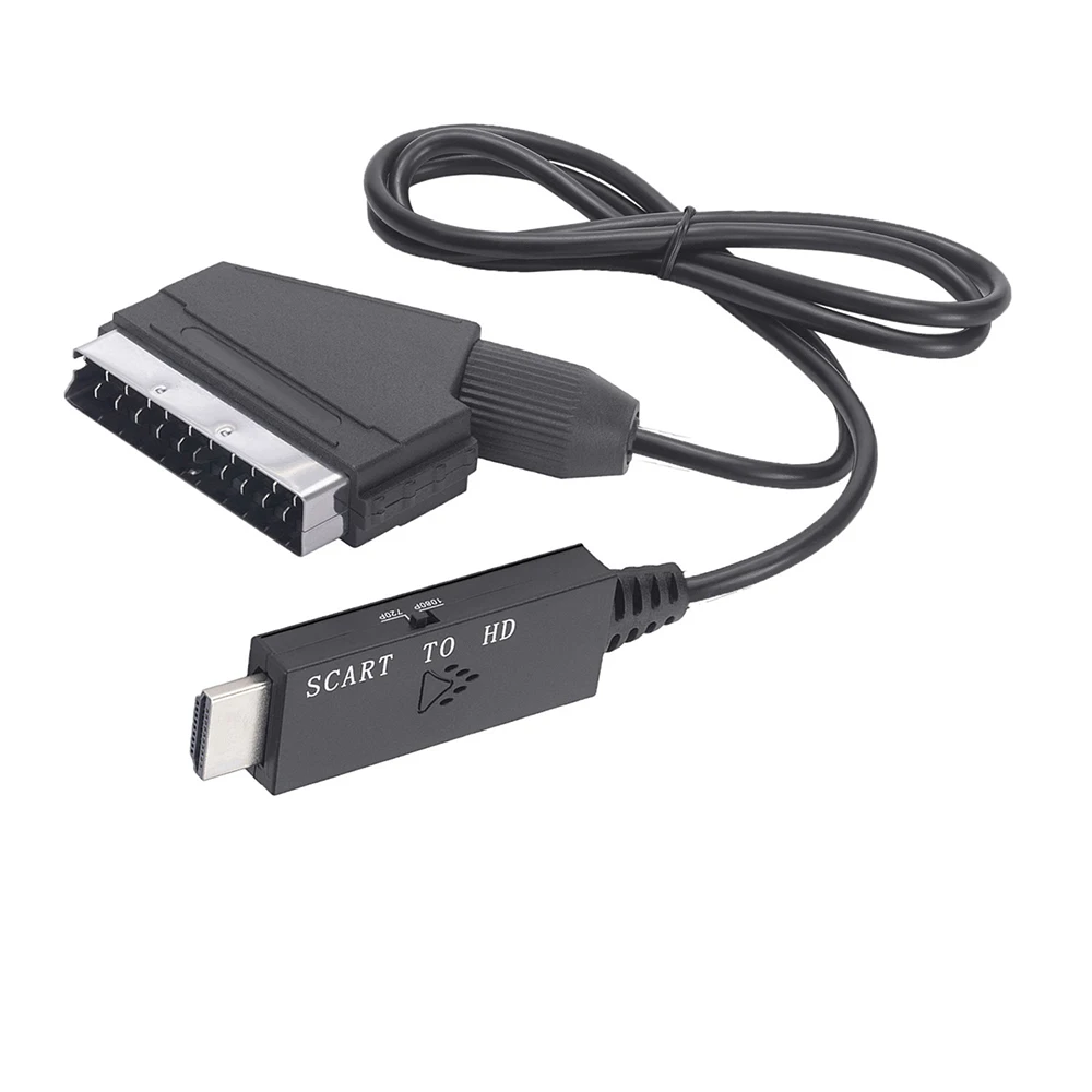 Cable de conversión compatible con Scart a HDMI, 1M, 1080P, 60Hz, Cable extensible de Audio y vídeo de alta definición, VHS, VCR, DVD, TV, línea de conexión HD - imagen 2