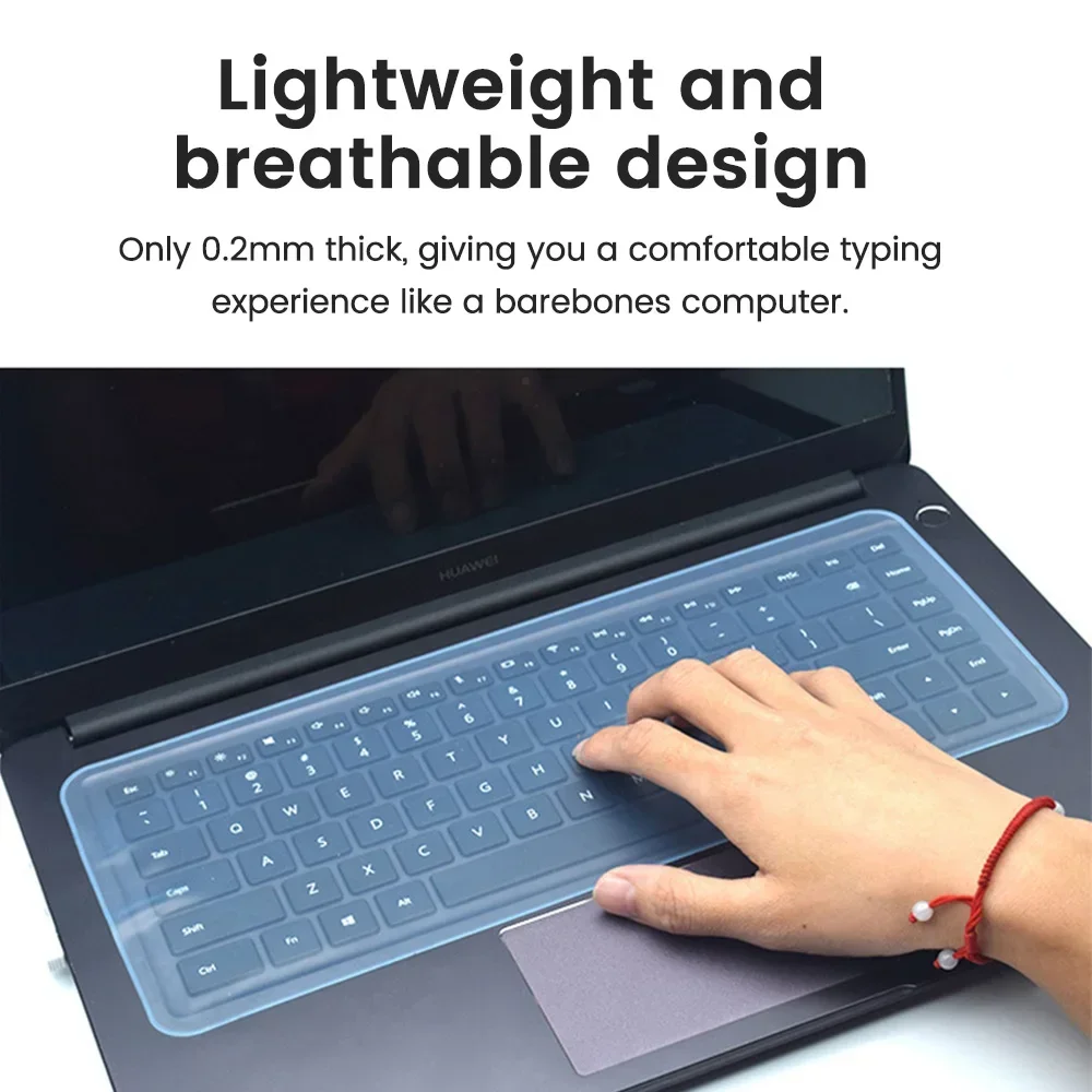 Protector Universal de cubierta de teclado de ordenador portátil, película protectora de silicona impermeable a prueba de polvo para teclado de ordenador portátil de 12-17 pulgadas - imagen 2