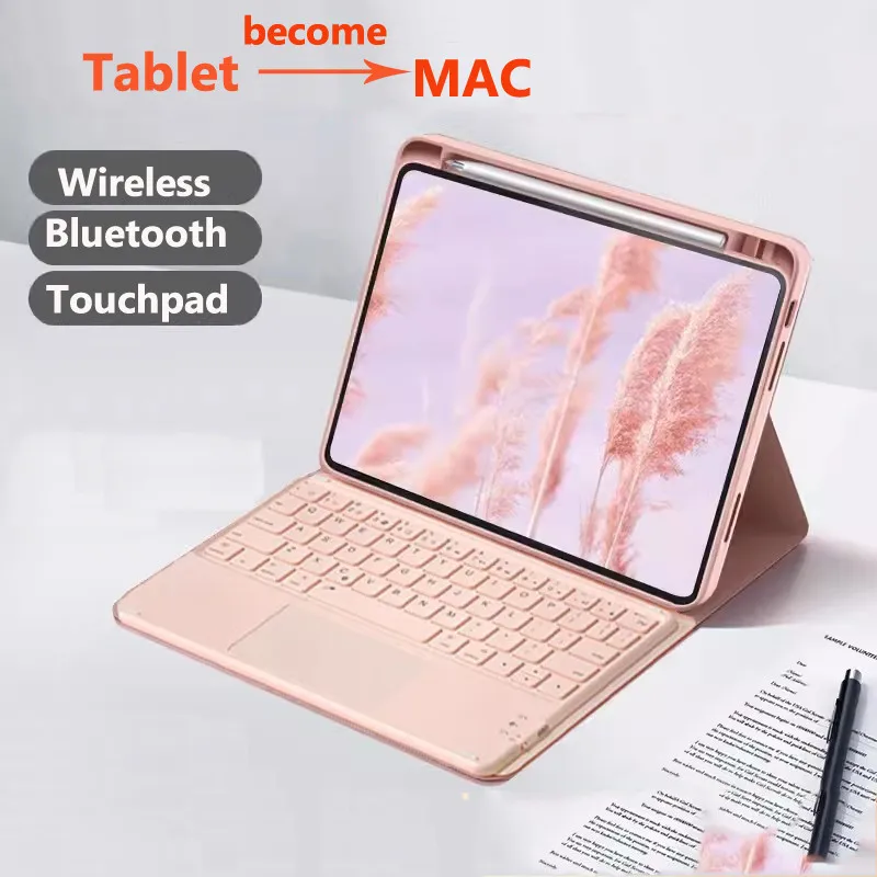 Funda con teclado ASH Trackpad para Xiaomi Redmi Pad Pro 12,1 Pro 5G 12,1 "para Xiaomi Poco Pad 12,1 5G 12,1 pulgadas 6S Pro 12,4