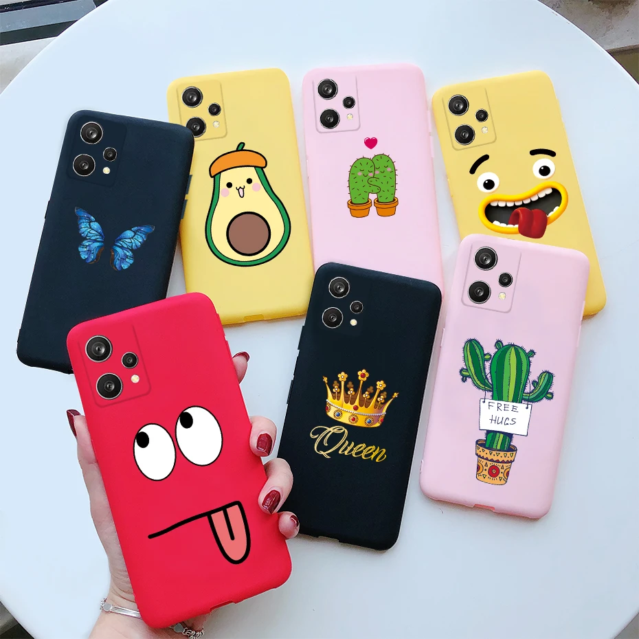 Para Realme 9 2022 funda con bonito gato de dibujos animados pintado de silicona suave funda trasera de teléfono para Realme 9 4G Fundas RMX3521 Realme9 Coque - imagen 2