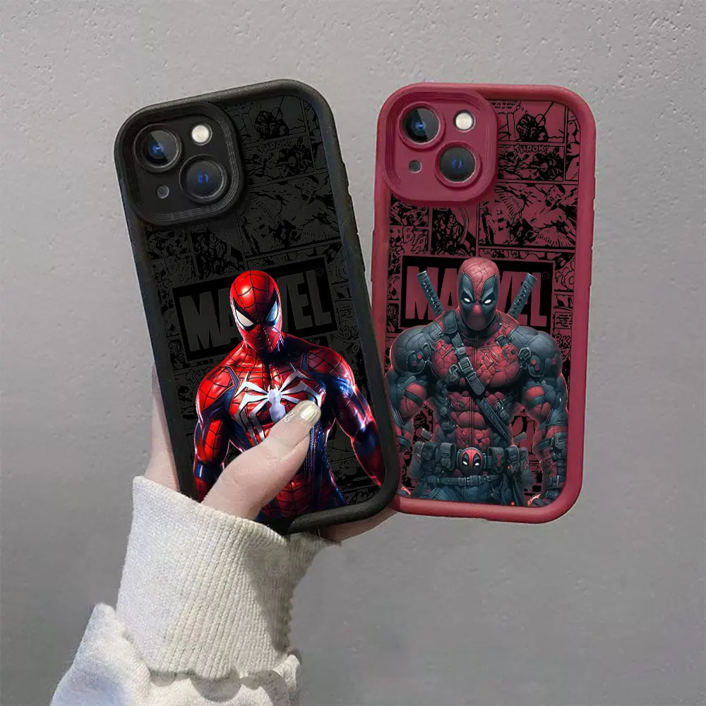 Funda Marvel Comci Deadpool Spider-Man Groot para Xiaomi 11 14 14T POCO F3 F4 F5 X3 X4 X5 M6 Redmi 10 10C 12 12C 13 13C 14C - imagen 3