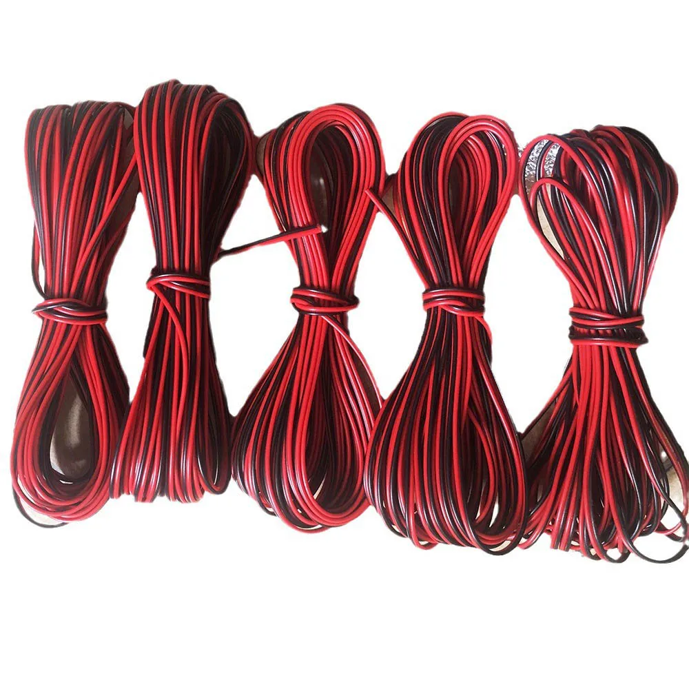 Cable eléctrico 24AWG negro/rojo, conector JST de 2 pines, Cable de extensión de Cable rojo y negro para Panel Solar de bombilla de lámpara de tira LED