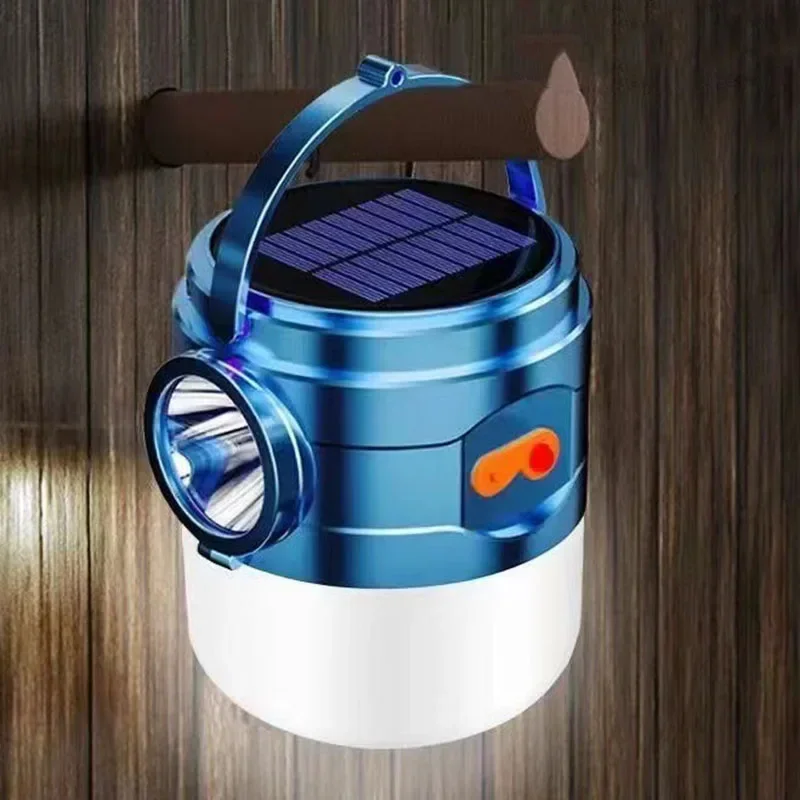 Luz Solar LED, lámpara de Camping, linternas portátiles impermeables, lámpara de tienda recargable por USB, luces de emergencia, bombilla de ahorro de energía - imagen 2