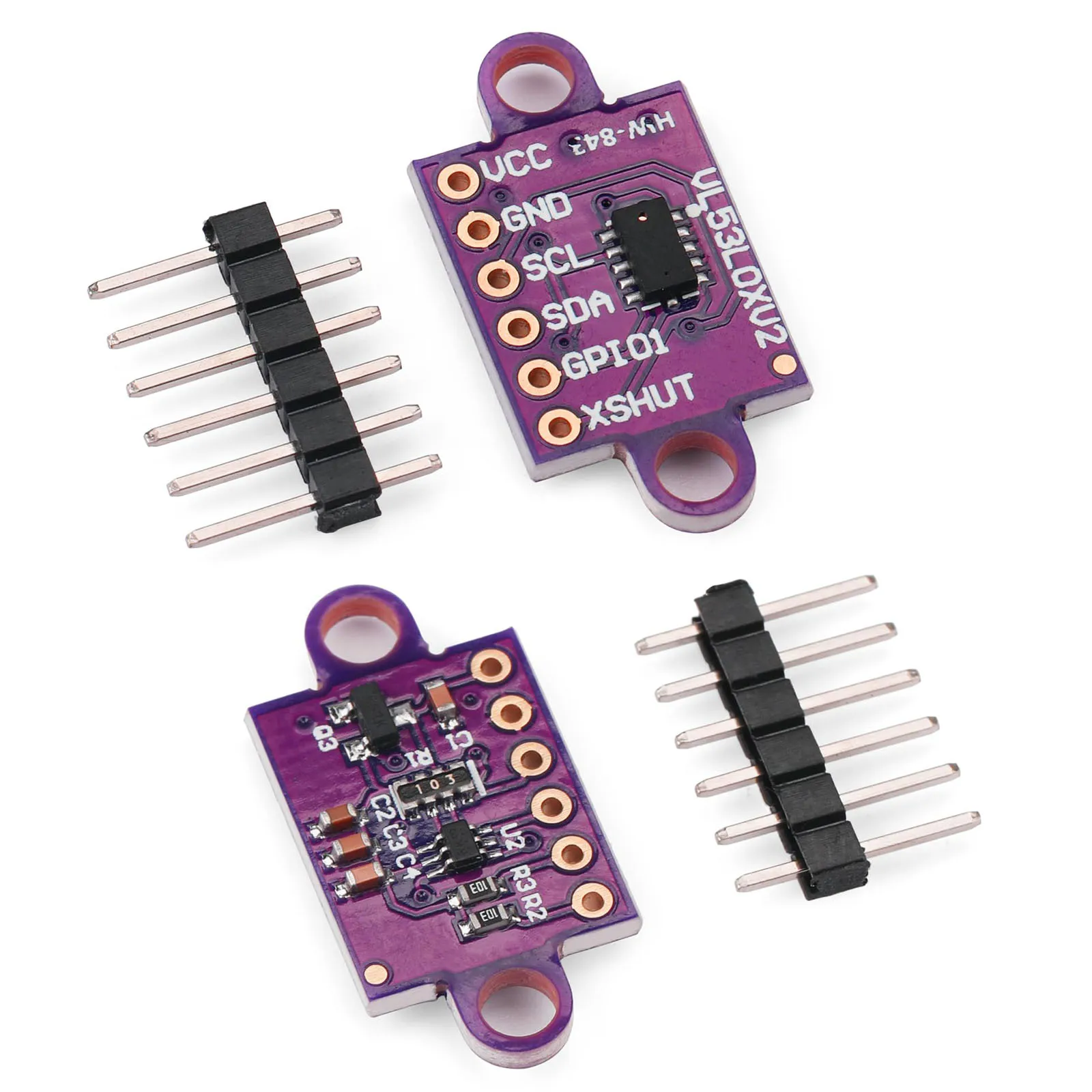 Módulo de Sensor de rango VL53L0X, 1/2 Uds., VL53L0X, tiempo de vuelo (ToF), ruptura del Sensor de rango 2,8-5V, comunicación de interfaz I2C IIC - imagen 5