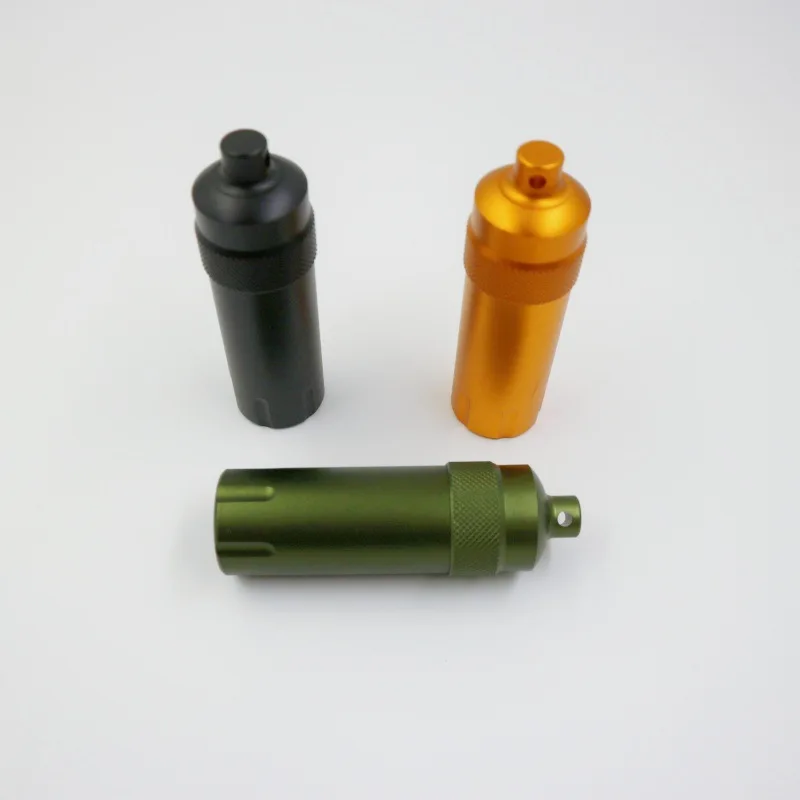 Botella con sello de cápsula impermeable portátil, pastillero de supervivencia al aire libre de aleación de aluminio, contenedor sellado EDC con bolígrafo táctico - imagen 3