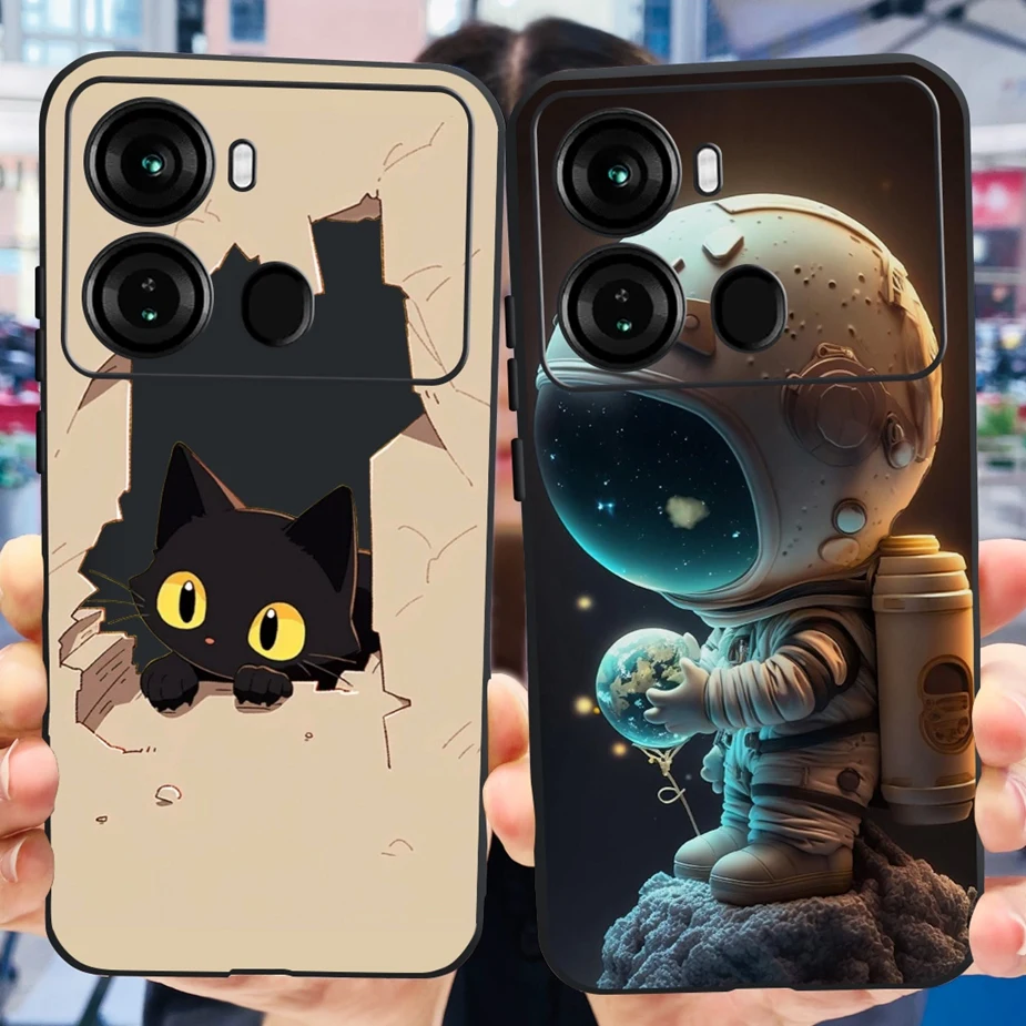 Funda de silicona blanda transparente para teléfono, carcasa trasera de lujo con flores pintadas para Itel P40 Pro P40 + P683L - imagen 5