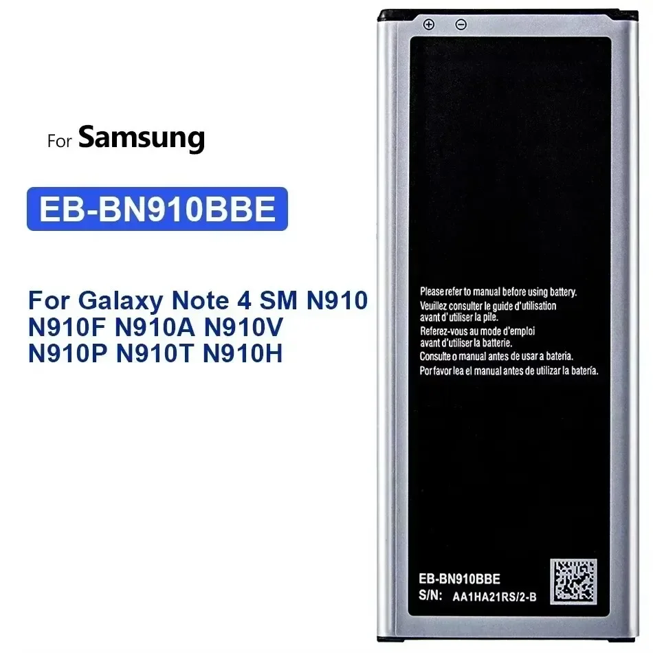 Batería para Samsung Galaxy Note 4 Note4 SM N910 N910F N910A N910V N910P N910T N910H EB-BN910BBE 3220mAh