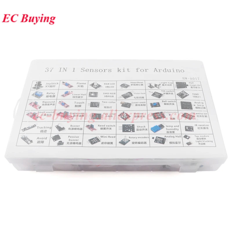 Módulos de sensores 37 en 1, 37 kits, Kit de inicio con caja para Arduino, adecuado para microcontrolador Raspberry Pi/STM32/ESP32/R3/51 - imagen 4