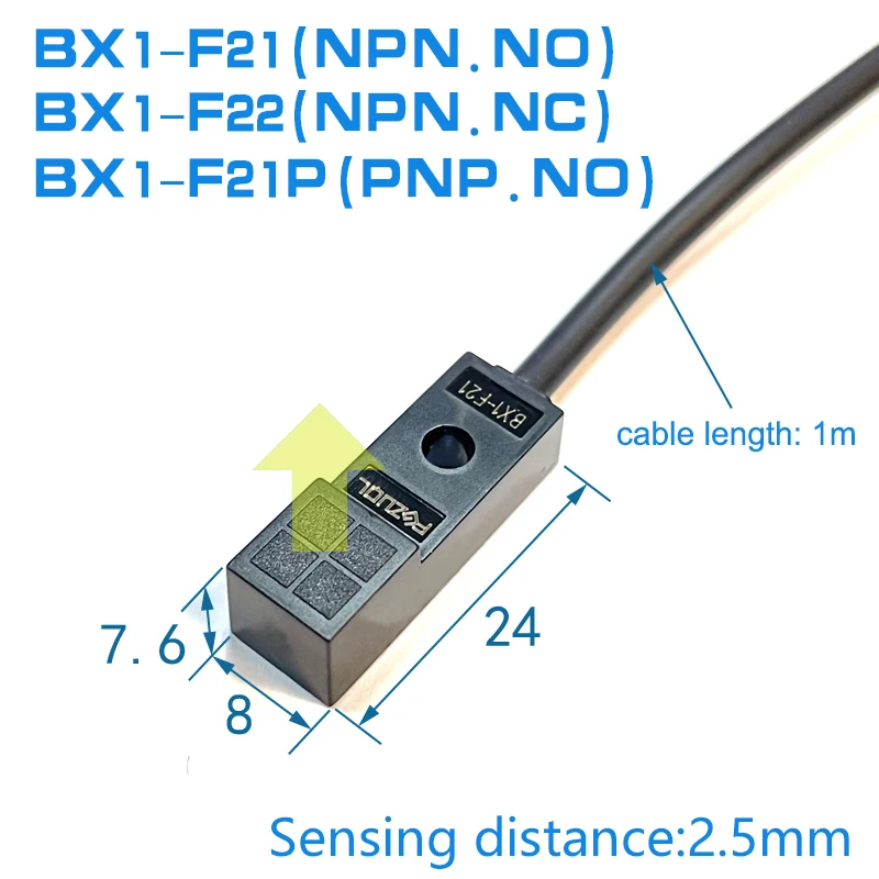 Interruptor de sensor de proximidad cuadrado en miniatura 12V24VDC Sensor de límite de inducción de metal de 3 cables NPN PNP NO NC superficie de detección (8x8)(12x12) - imagen 3