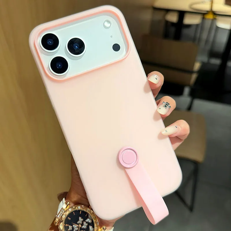 Funda de teléfono de silicona 2 en 1 Color caramelo para iPhone 17 16 15 14 13 12 11 Pro Max Air X XS XR 7 8 Plus 16e cubierta de cordón a prueba de golpes - imagen 5