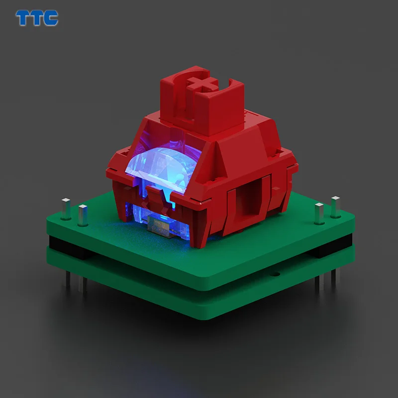 Interruptor TTC Flame Red V2, interruptores de disparo rápido para juegos, interruptor de teclado mecánico lineal, 5 pines, 45g, HIFI POM POK, resorte de 24mm - imagen 4