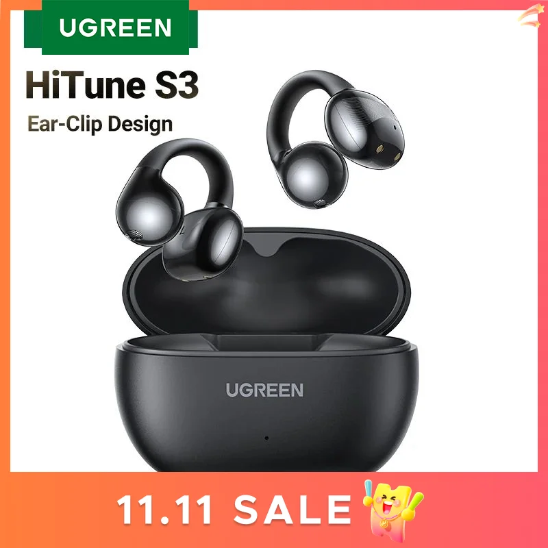 UGREEN Auriculares inalámbricos con clip de oreja abierta Auriculares deportivos Bluetooth Auriculares con micrófono con ganchos para la oreja y gancho para la oreja
