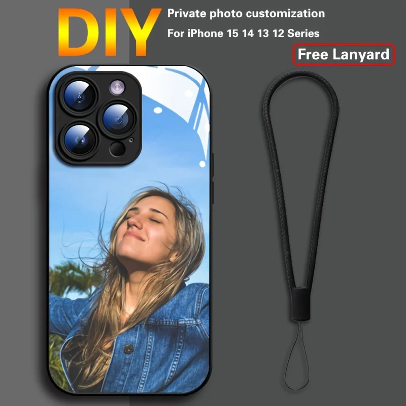 Funda de teléfono de vidrio templado personalizada DIY para iPhone 16 Pro Max 15 14 13 12 11 16E XR imágenes personalizadas protección avanzada - imagen 3