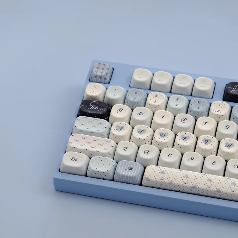 Teclas de lunares de 126 teclas, teclas PBT, perfil MOA/XOA, sublimación de tinte, teclas redondas bonitas para teclado mecánico MX 6.25U 7U - imagen 4