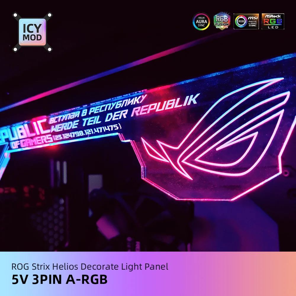 Panel RGB superior transparente para chasis ROG Strix Helios, carcasa acrílica personalizada, decoración ARGB, iluminación ASUS Faith 5V/12V AURA, GX601 - imagen 2
