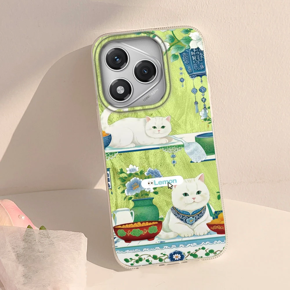 Funda de teléfono con flor de gato de porcelana blanca para Honor 400 200 90 Smart Pro Magic7 6 5 70 Lite X9a X9c X8b X8a X8c X7c X7B X6b - imagen 4