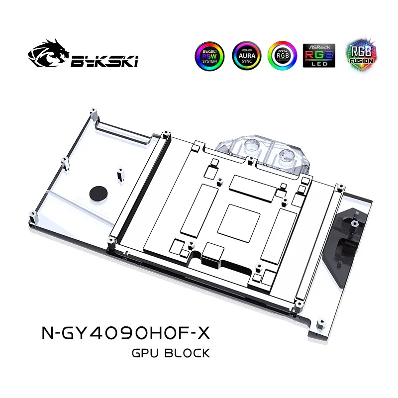 Bykski N-GY4090HOF-X bloque de agua para GALAX GeForce RTX 4090 HOF OCLAB Plus tarjeta GPU/radiador de refrigeración de cobre sincronización RGB - imagen 4