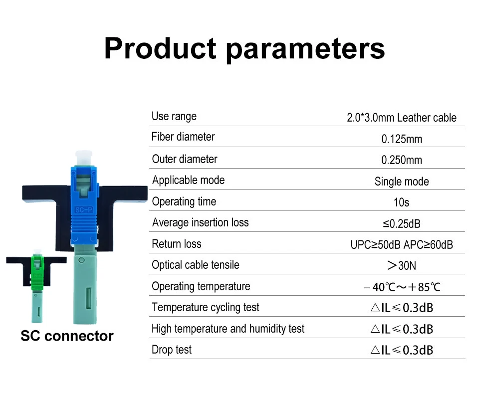 Conector rápido de fibra óptica FTTH SC UPC, conector rápido de fibra óptica SC FTTH integrado de alta calidad SC APC - imagen 4