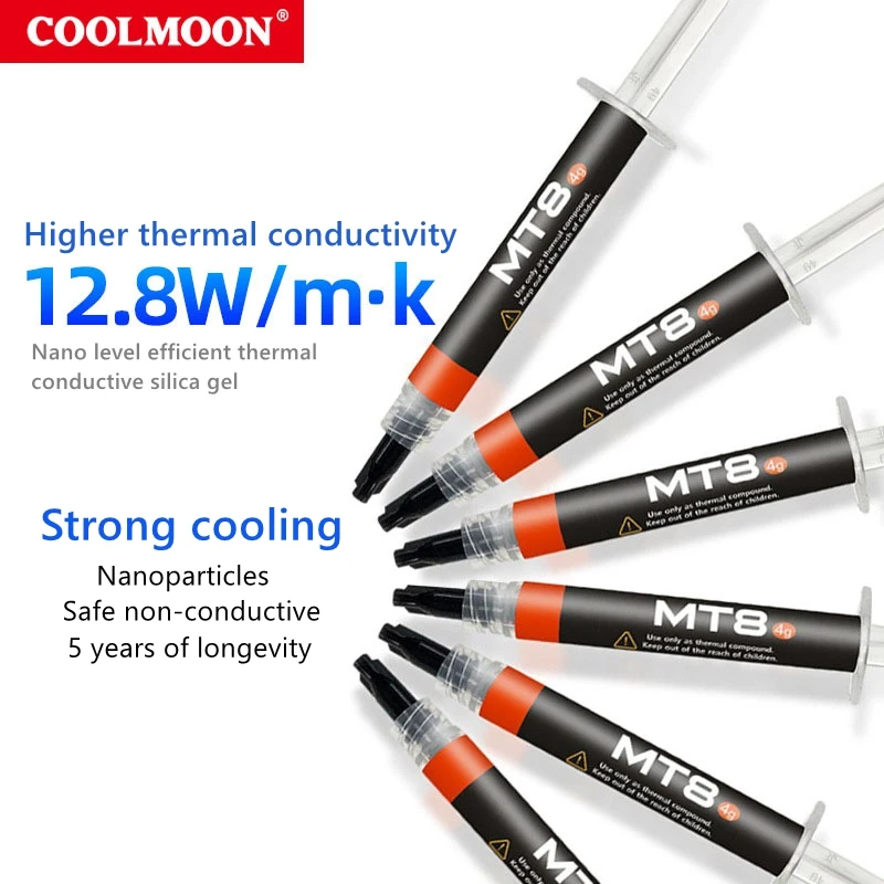 COOLMOON MT8 grasa térmica ordenador de escritorio CPU tarjeta gráfica aislamiento de alta conductividad pasta conductora de disipación de calor - imagen 4