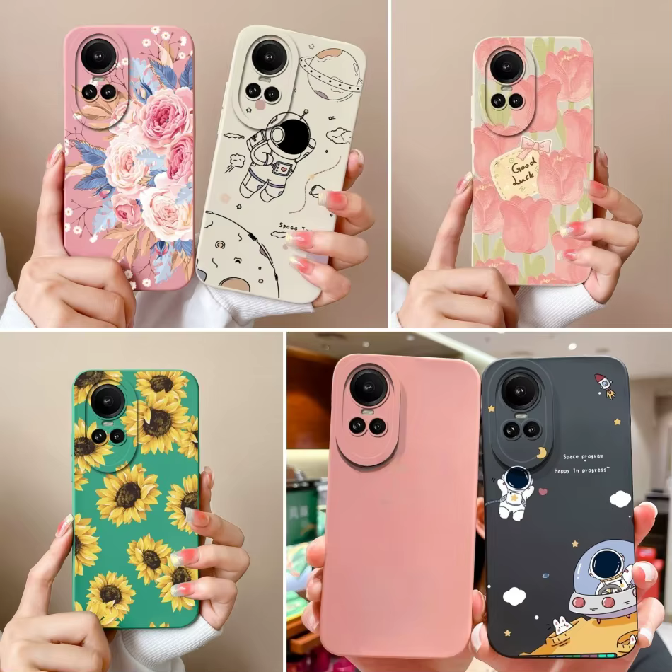 Funda Silicona Líquida Oppo Reno 10 Pro 5G – Diseño Floral Antigolpes - imagen 3
