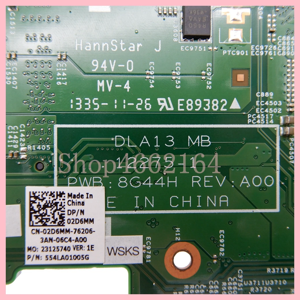 12275-1 con i5-3337U CPU placa base para portátil Dell Latitude 3330 CN-02D6MM/04NRW8 100% probado OK