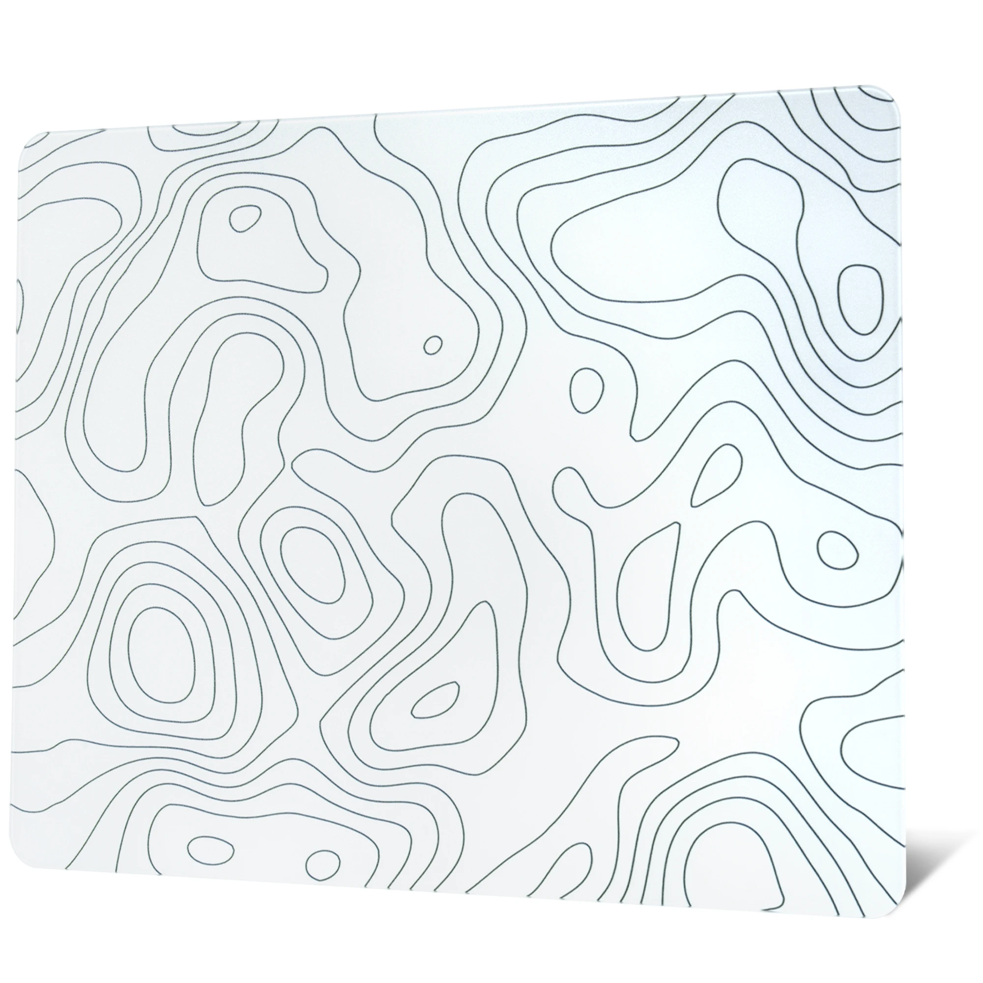 Alfombrilla de ratón de cristal blanco XVX, mapa topográfico, alfombrilla de ratón de cristal grande para juegos, alfombrilla de ratón dura para velocidad y precisión, adecuada para juegos - imagen 2