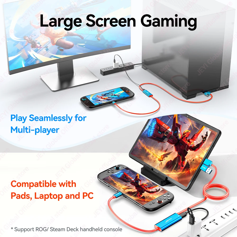 Tarjeta de captura de vídeo JEYI USB 3,0, versión PD con USB C a USB A/C, grabación de vídeo en vivo y Audio para juegos para Switch 2/1/OLED portátil - imagen 2