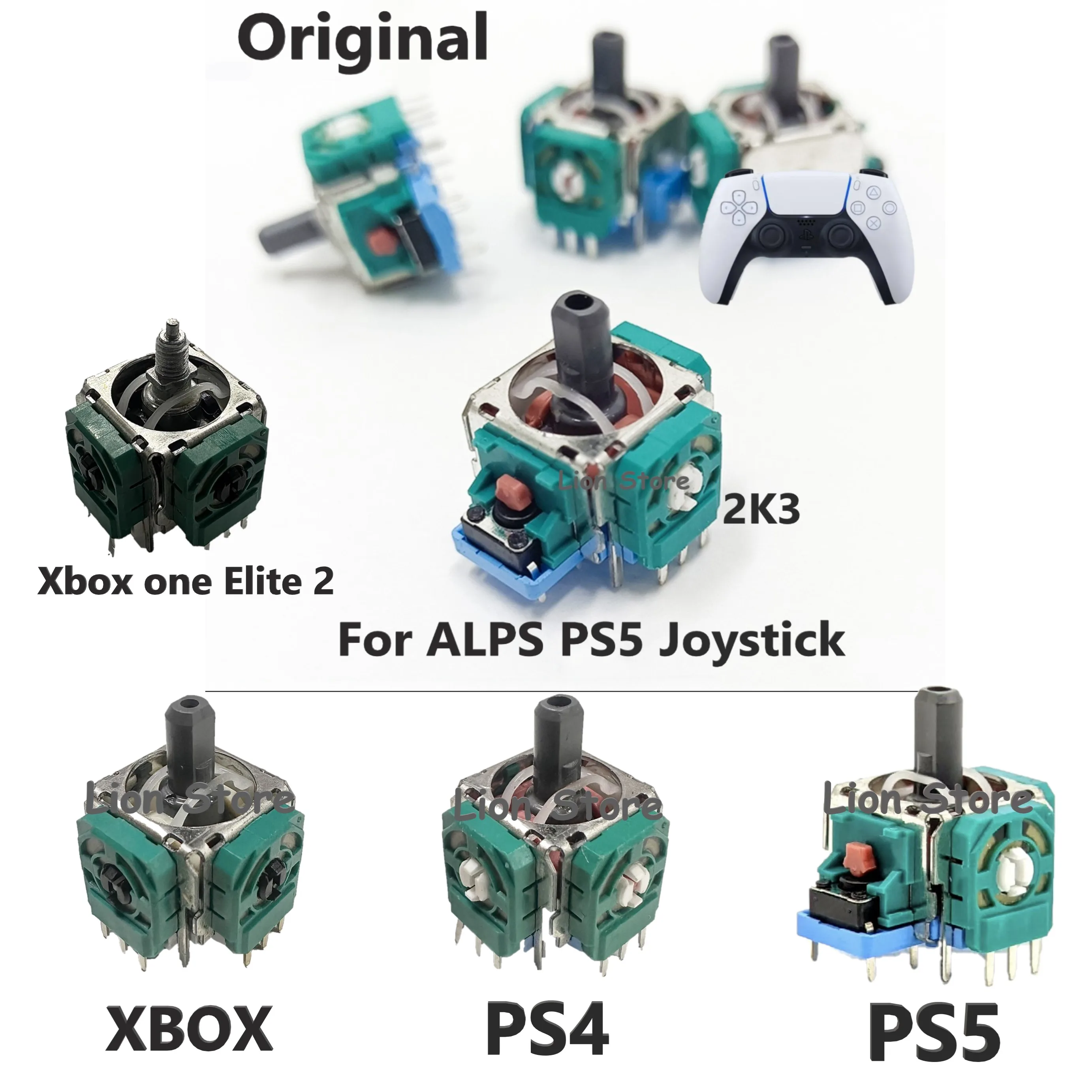 50-100 unids/lote para ALPS Xbox one Elite 2 controlador 3D Joystick Original Rocker 3 millones de ciclos de vida reparación y reemplazo