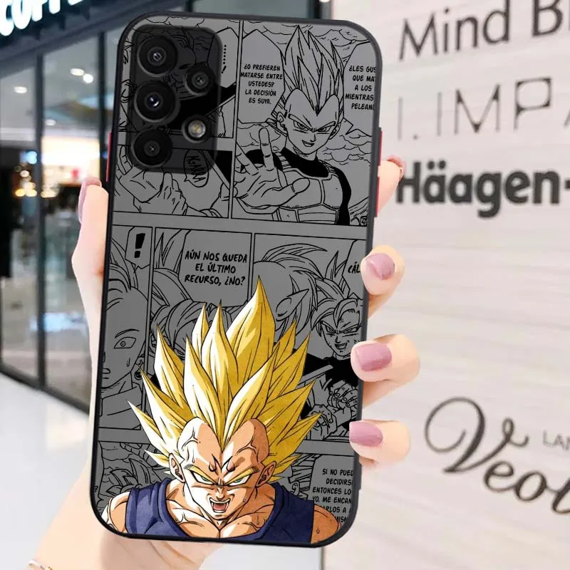 D-Dragon Ball Saiyan Vegeta para Samsung Galaxy A71 A55 A54 A51 A16 A06 A04e 5G funda de teléfono translúcida esmerilada - imagen 5