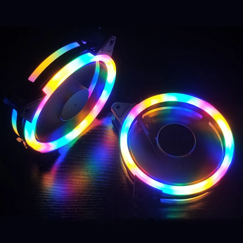 Ventilador de refrigeración RGB de 120mm, 3 pines, 4 pines, arcoíris, carcasa de ordenador, chasis, 12V, silencioso, Enfriador de CPU, goma antivibración - imagen 5
