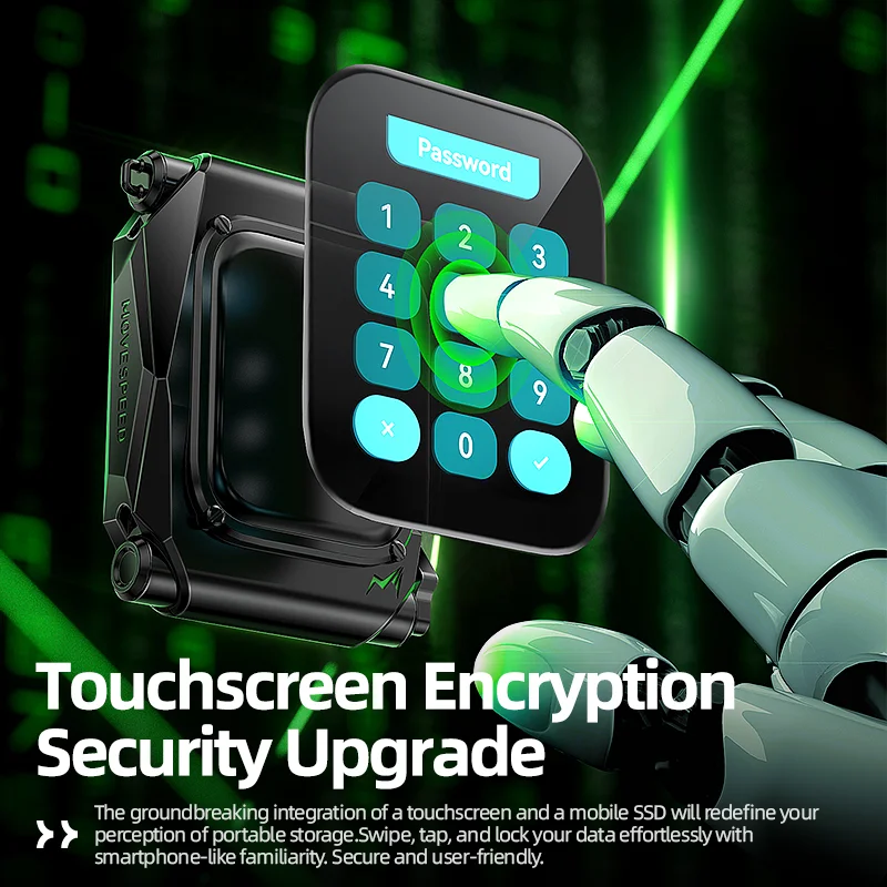 MOVESPEED ST10 1050 MB/s SSD portátil 2TB 1T cifrado táctil USB3.2 Gen2 tipo C disco duro externo para iPhone 15/16 PS4 PS5 PC - imagen 2